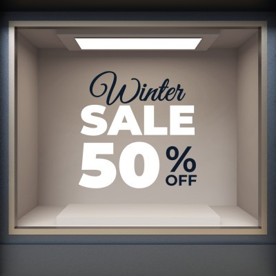 50% white-black, Εκπτωτικά, Αυτοκόλλητα βιτρίνας, 80 x 79 εκ.